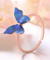 PLATO H Temperature Sensing Color Changing Butterfly Jewelry for Girls Women, Necklace 18 Inch, Ring  Adjustable Open Size