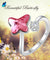 PLATO H Pink Butterfly Crystal Rings for Women, Adjustable, Open