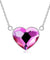 PLATO H 2 Sides Colorful Heart Pendant Necklace Sweetheart Red, Rose Pink, Aurora. Clearance Sales