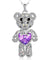 Cute Crystal Necklace Pretty Bear Pendant Necklace Violet