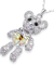 PLATO H Crystal Pretty Teddy Bear Pendant Necklace, Blue/Purple/Ruby/Aorura