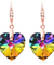 Women Heart Crystals Earrings Drop Dangle Fish hook Earrings for Girl