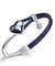Heart Bracelet Braided Leather Bracelet Blue