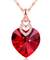 PLATO H 3 Heart Crystals Necklace