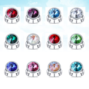 PLATO H Vintage Gem Birthstone Rings for Women ,Cocktail Ring, 12 Colors, Clearance Sale