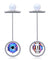 PLATO H Fashion Dangle Earrings with Pearl Crystal Rotating Red/Green/Blue/Purple
