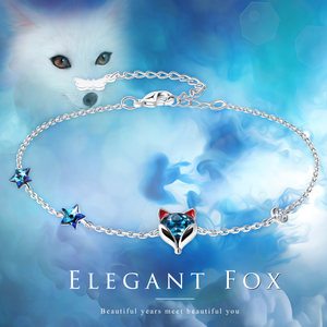 PLATO H Crystal  Fox Bracelet for Women Girls Animal Jewelry with Gift Box
