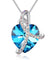 PLATO H Heart Crystal Wrapped Necklace Purple Blue Ruby Iridescent