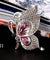 Butterfly Crystal Brooch Red