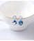 PLATO H Stud Earrings Cube Crystal 925 Sterling Silver Snow Flower Blue