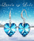 “Forever Love" Heart Shape Stud Earring Blue Gift