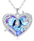 PLATO H Romantic Rose Leaf Vine Heart Collection Necklace  2021 Purple Blue Crystal Pendant for Women Girls