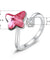 PLATO H Pink Butterfly Crystal Rings for Women, Adjustable, Open