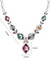 ANGELIC SQUARE NECKLACE,VIOLET, MULTI-COLORED, RHODIUM PLATING, Crystals