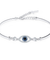 PLATO H Evil Eye Bracelet Crystal Jewelry with a Tiny Cross Extender for Women Girls, 7 and 2/5 inches In Length