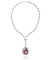 LOUISON NECKLACE,RED,BLUE,MULTI-COLORED, RHODIUM PLATING, Crystals