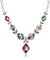 ANGELIC SQUARE NECKLACE,VIOLET, MULTI-COLORED, RHODIUM PLATING, Crystals
