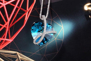 Heart of Ocean Pendant Necklace Blue