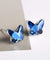 PLATO H 4 Pairs Crystal Stud Earrings Set Heart/Star/ Flower/Butterfly