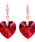 Women Heart Crystals Earrings Drop Dangle Fish hook Earrings for Girl