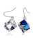 Color Changing Ocean Blue Cubic Crystal Earrings