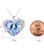 PLATO H Romantic Rose Leaf Vine Heart Collection Necklace  2021 Purple Blue Crystal Pendant for Women Girls