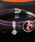 Crystal Braided Leather Bracelet Purple