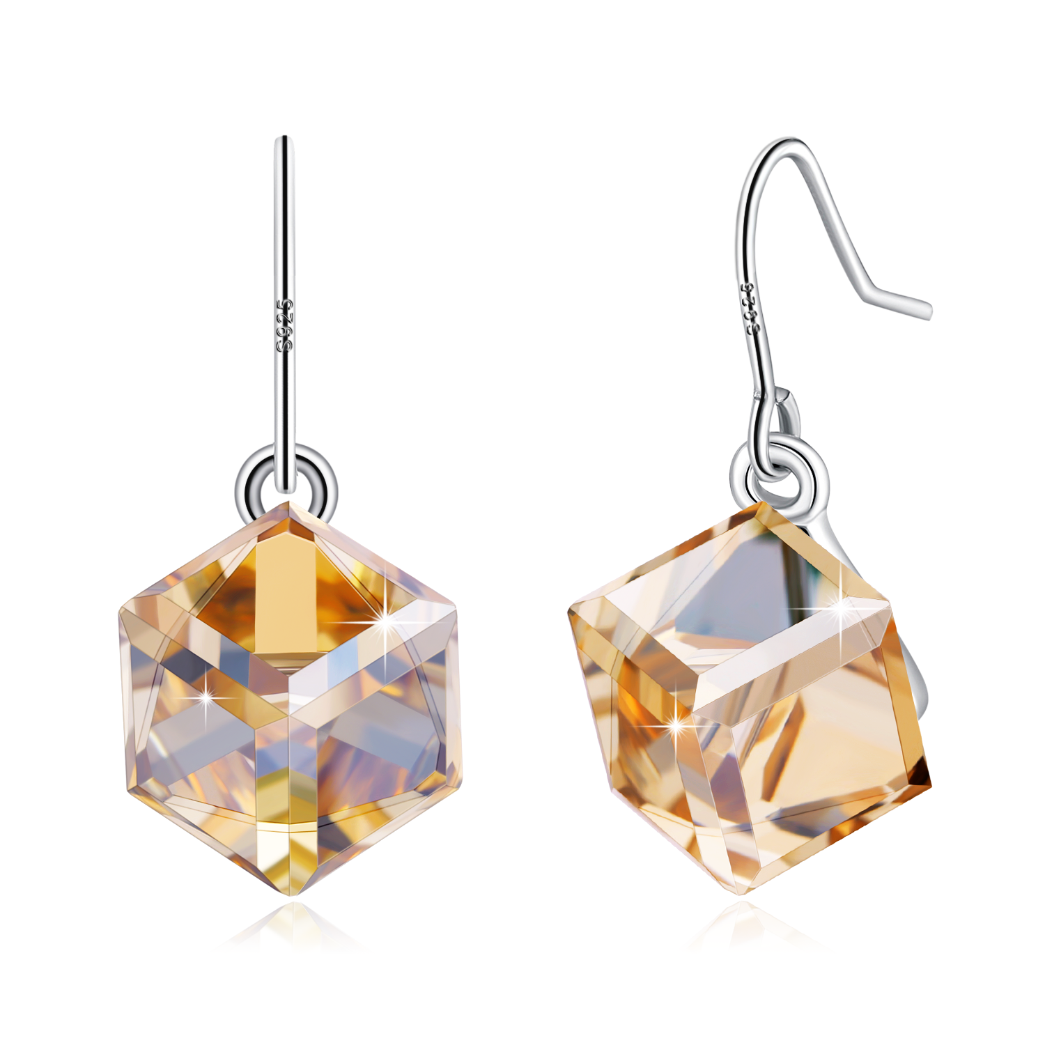 Color Changing Cubic Crystal Earrings | Earring | Blue Gold Shadow