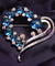 Ocean Blue Heart Crystals Romantic Brooch For Lover